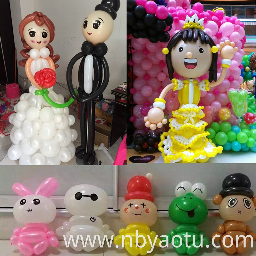 custom multi colored 100 pcs/bag twisting modeling 260q inflatable shape latex balloons